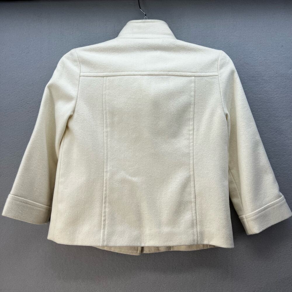 Banana Republic Pea Coat Women's Size S White 48% Wool Classic Elegant Preppy - Picture 3 of 11